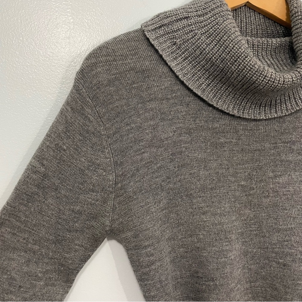 Vintage Gray Heather Wool Blend Cowl Neck Sweater Waist Tie - Picture 4 of 9